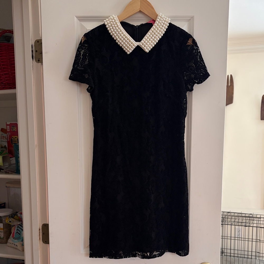 Betsy Johnson Lace Pearl Collar Dress
